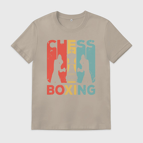 Мужская футболка Шахматный бокс / Миндальный – фото 1