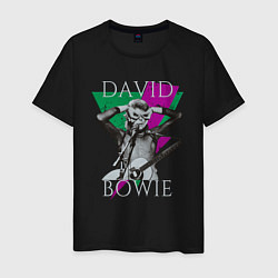 Футболка хлопковая мужская David Bowie hand goggles, цвет: черный
