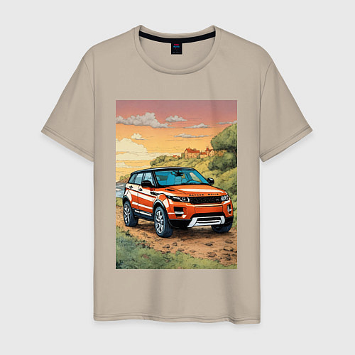 Мужская футболка Land rover evoque / Миндальный – фото 1