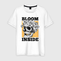 Футболка хлопковая мужская Bloom inside, цвет: белый