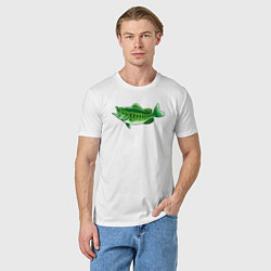 Футболка хлопковая мужская Зелёная рыбка, цвет: белый — фото 2