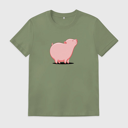 Мужская футболка Мультяшная свинья / Авокадо – фото 1