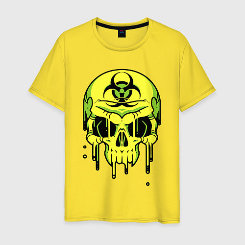 Мужская футболка Biohazard skull / Желтый – фото 1