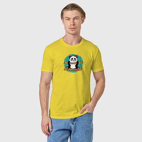 Мужская футболка Панда гимнаст / Желтый – фото 3