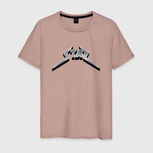Мужская футболка Стас в стиле рок-группы Металлика / Пыльно-розовый – фото 1
