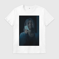 Футболка хлопковая мужская Алиса в пограничье Чишия с картой, цвет: белый