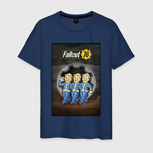 Мужская футболка Fallaut - vault boys / Тёмно-синий – фото 1