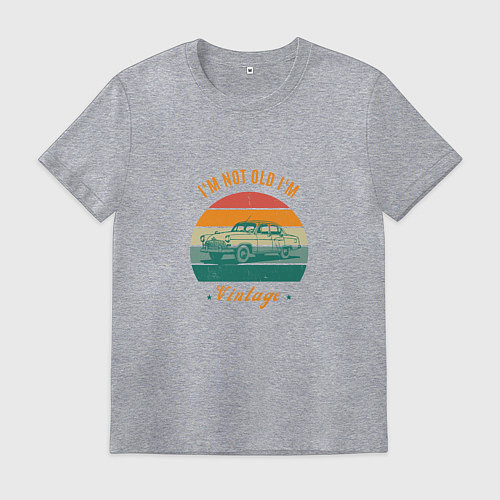 Мужская футболка Im not old Im vintage зеленый / Меланж – фото 1