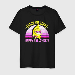 Футболка хлопковая мужская Trick or treat happy halloween, цвет: черный