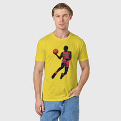 Футболка хлопковая мужская Retro Jordan, цвет: желтый — фото 2