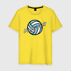 Футболка хлопковая мужская Azure volleyball, цвет: желтый