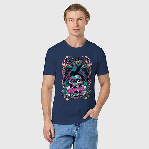 Мужская футболка Anarchy skull punk / Тёмно-синий – фото 3