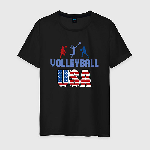 Мужская футболка USA volley / Черный – фото 1