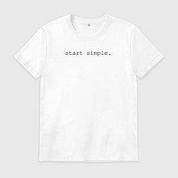 Футболка хлопковая мужская Start simple, цвет: белый