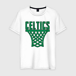 Футболка хлопковая мужская Celtics net, цвет: белый