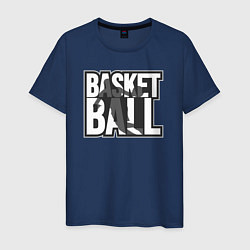 Футболка хлопковая мужская Basketball play, цвет: тёмно-синий