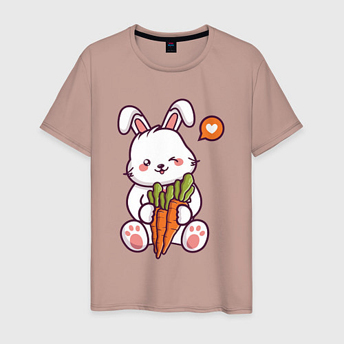 Мужская футболка Любитель морковок / Пыльно-розовый – фото 1