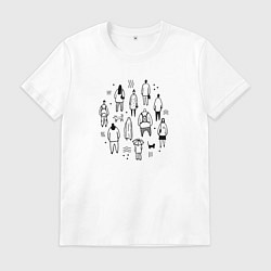 Футболка хлопковая мужская Люди и привидение, цвет: белый