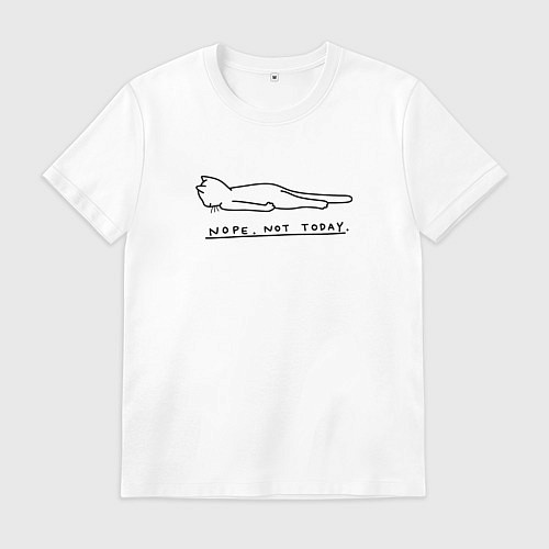 Мужская футболка Нет не сегодня - котик / Белый – фото 1