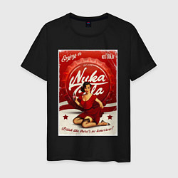 Футболка хлопковая мужская Фоллаут - nuka cola pin-up girl, цвет: черный