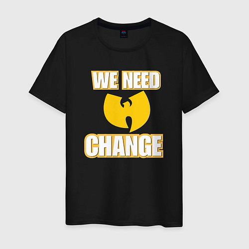 Мужская футболка We need change / Черный – фото 1