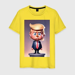 Футболка хлопковая мужская Мультяшный Дональд Трамп - нейросеть, цвет: желтый