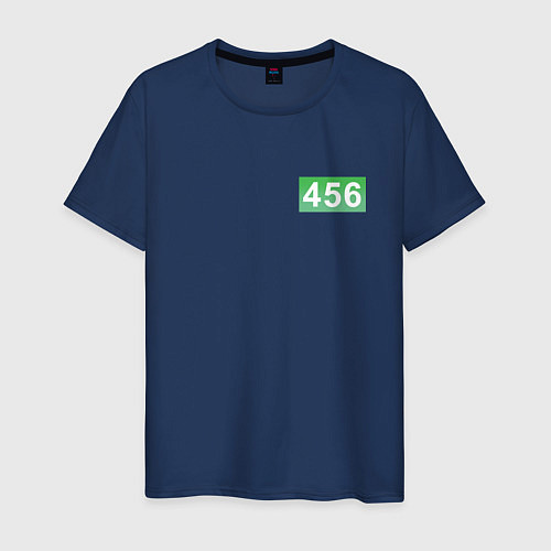 Мужская футболка Номер 456 - Игра в кальмара / Тёмно-синий – фото 1