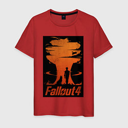 Футболка хлопковая мужская Fallout 4 dog, цвет: красный