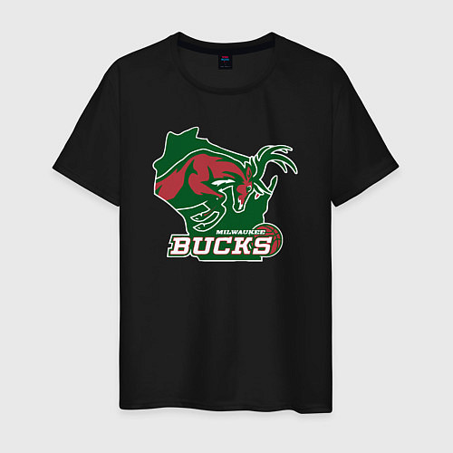 Мужская футболка Milwaukee bucks / Черный – фото 1