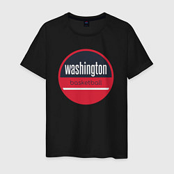 Футболка хлопковая мужская Washington basketball, цвет: черный