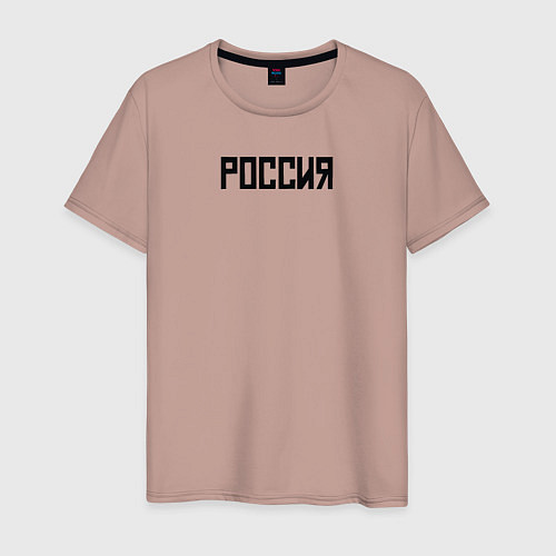 Мужская футболка Россия страна / Пыльно-розовый – фото 1