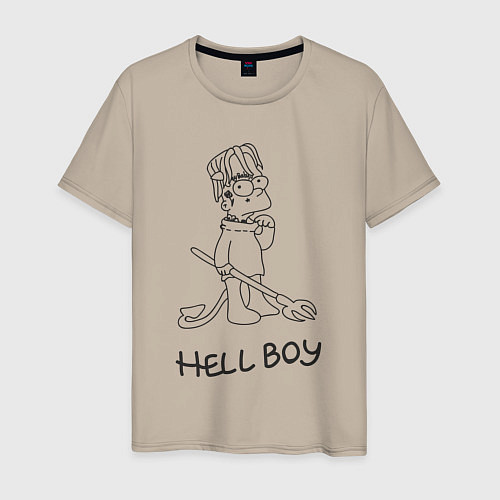 Мужская футболка Bart hellboy Lill Peep / Миндальный – фото 1