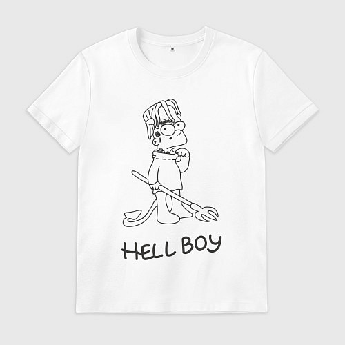 Мужская футболка Bart hellboy Lill Peep / Белый – фото 1