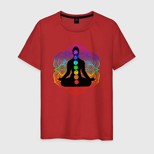 Мужская футболка Символ йоги - символы чакры / Красный – фото 1