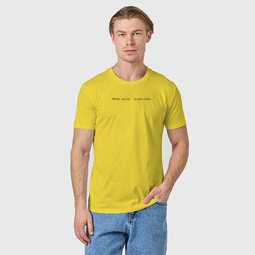 Мужская футболка Deep work downtime / Желтый – фото 3