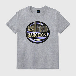 Футболка хлопковая мужская Ночь в Барселоне, цвет: меланж