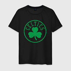 Футболка хлопковая мужская Boston Celtics clover, цвет: черный