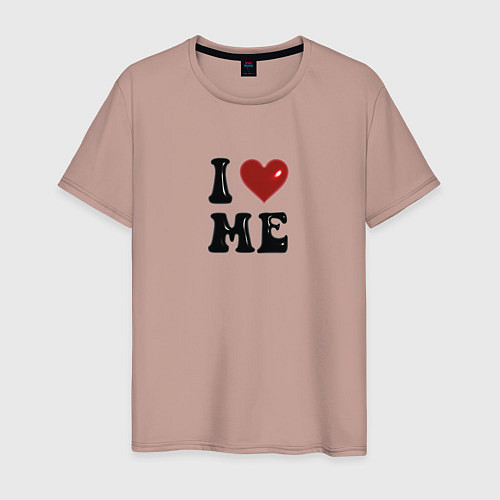 Мужская футболка I love me - heart y2k / Пыльно-розовый – фото 1