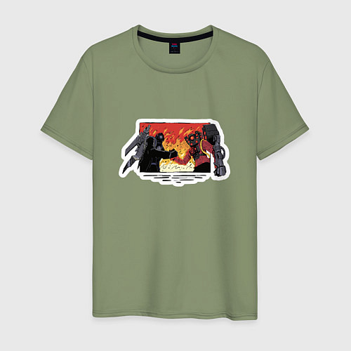 Мужская футболка Титан Спикермен с титаном Камераменом / Авокадо – фото 1