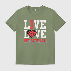 Мужская футболка Жить и любить волейбол