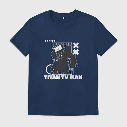 Мужская футболка Titan TV Man / Тёмно-синий – фото 1