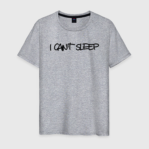 Мужская футболка I cant sleep / Меланж – фото 1