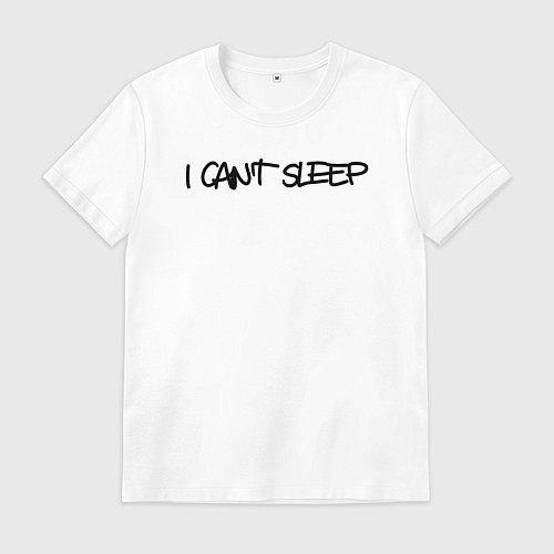 Мужская футболка I cant sleep / Белый – фото 1