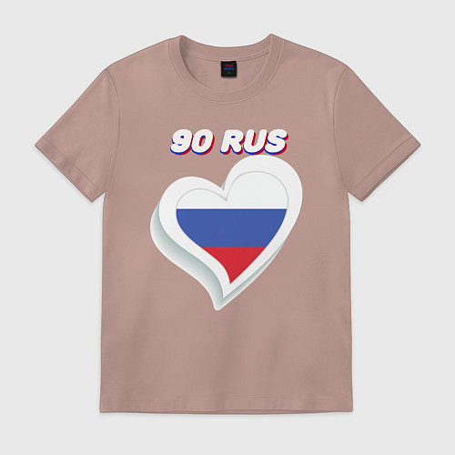Мужская футболка 90 регион Московская область / Пыльно-розовый – фото 1