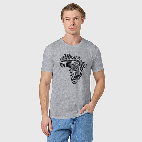Мужская футболка Африканская зебра / Меланж – фото 3
