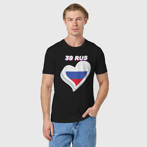 Мужская футболка 39 регион Калининградская область / Черный – фото 3
