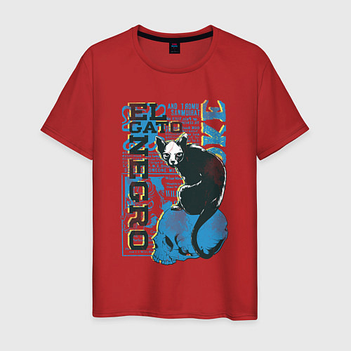 Мужская футболка Tl gato negro / Красный – фото 1