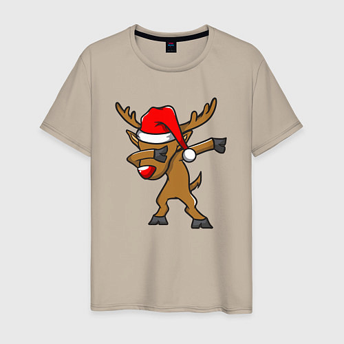 Мужская футболка Deer dabbing / Миндальный – фото 1