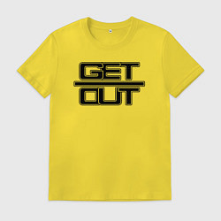 Футболка хлопковая мужская Get out black, цвет: желтый