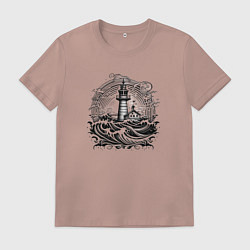 Мужская футболка Море и маяк